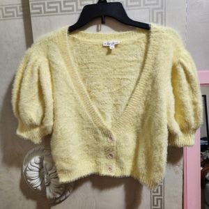 For love and lemons puff sleeve cropped sweater